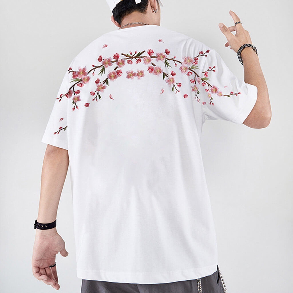 Sakura Embroidered T-Shirt