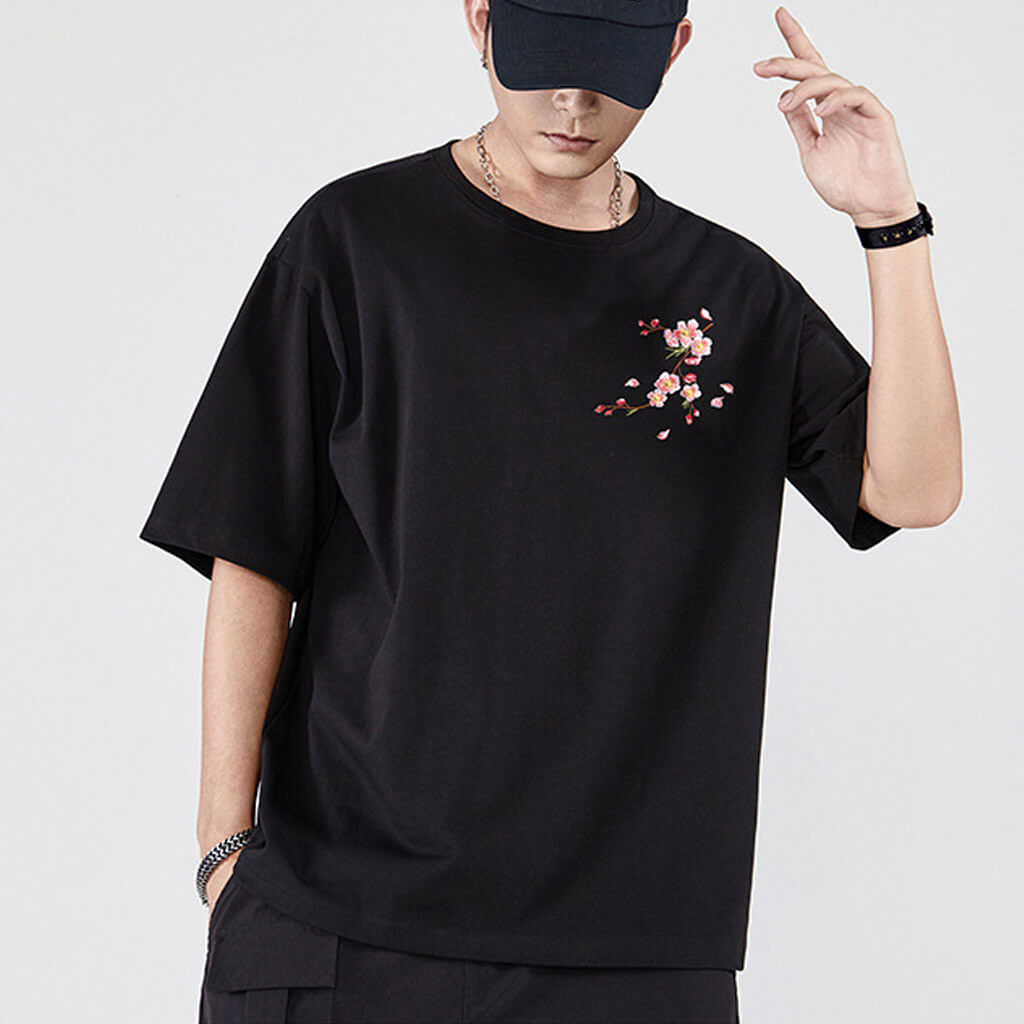 Sakura Embroidered T-Shirt