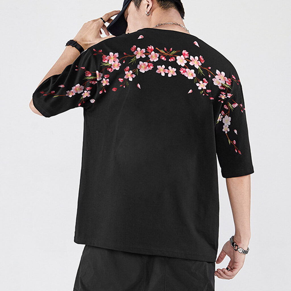 Sakura Embroidered T-Shirt